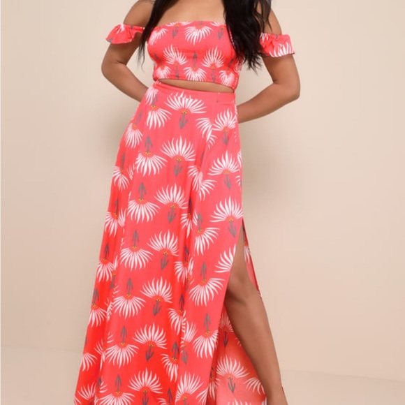 Lulu's Orange and Pink Asymmetrical Sundress - Picture 3 of 11